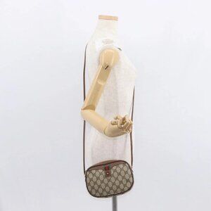 GUCCI GG Supreme Web Sherry Line Bag PVC Beige Red 007 58 6112 9411 Auth BA8618